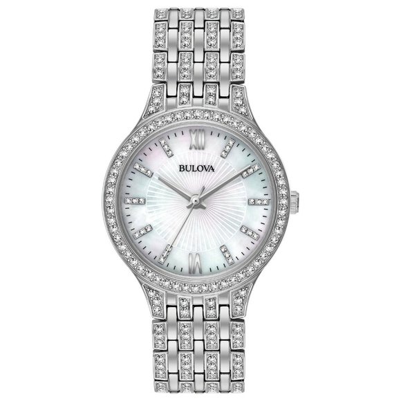 Bulova Swarovski Quartz Crystal Accent 32mm Watch - Picture 1 of 4